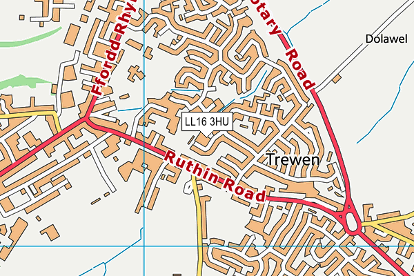 LL16 3HU map - OS VectorMap District (Ordnance Survey)