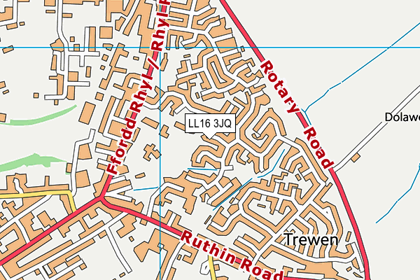 LL16 3JQ map - OS VectorMap District (Ordnance Survey)