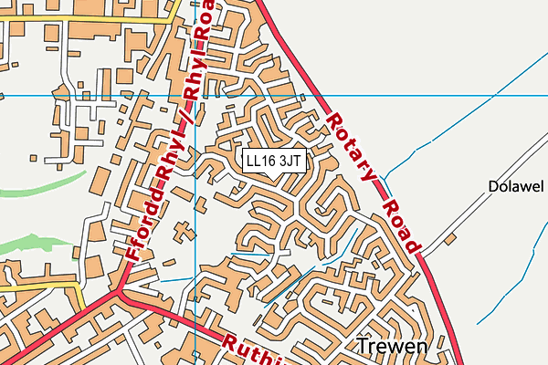 LL16 3JT map - OS VectorMap District (Ordnance Survey)