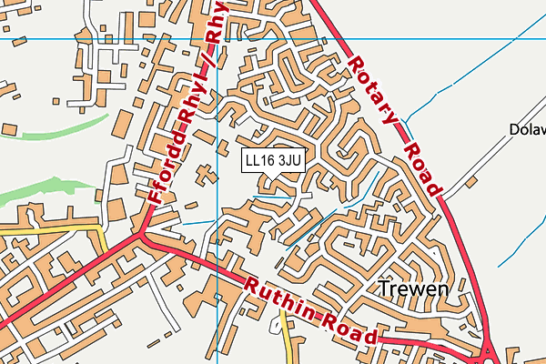 LL16 3JU map - OS VectorMap District (Ordnance Survey)