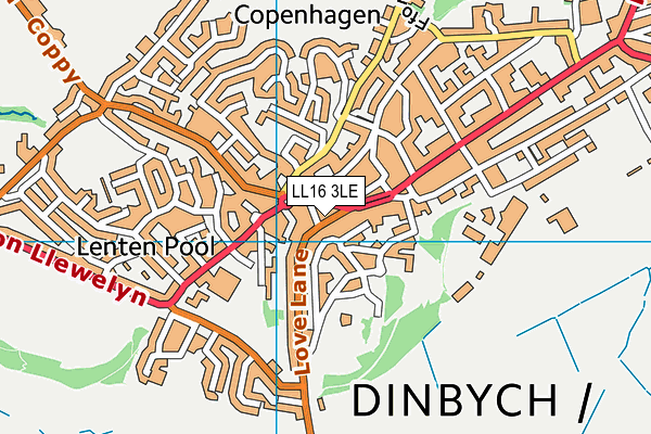 LL16 3LE map - OS VectorMap District (Ordnance Survey)