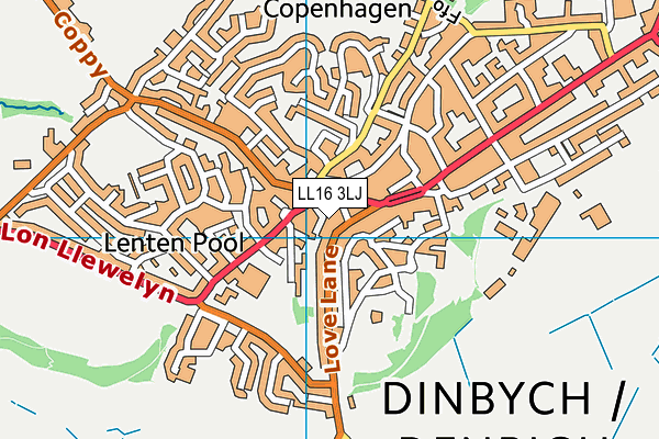 LL16 3LJ map - OS VectorMap District (Ordnance Survey)