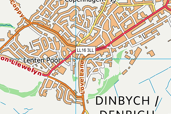 LL16 3LL map - OS VectorMap District (Ordnance Survey)