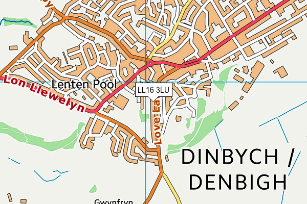 LL16 3LU map - OS VectorMap District (Ordnance Survey)