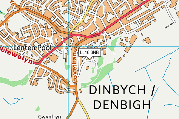 LL16 3NB map - OS VectorMap District (Ordnance Survey)