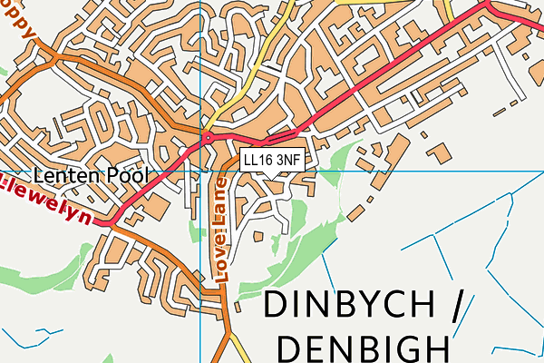 LL16 3NF map - OS VectorMap District (Ordnance Survey)