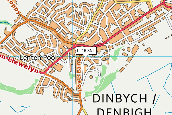 LL16 3NL map - OS VectorMap District (Ordnance Survey)