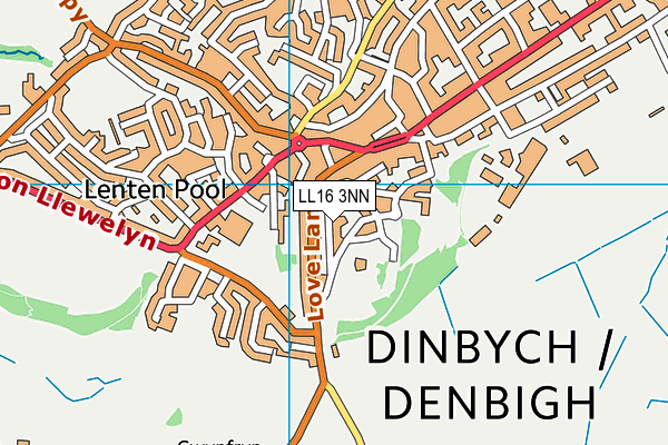 LL16 3NN map - OS VectorMap District (Ordnance Survey)