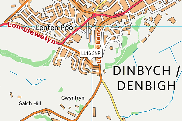 LL16 3NP map - OS VectorMap District (Ordnance Survey)