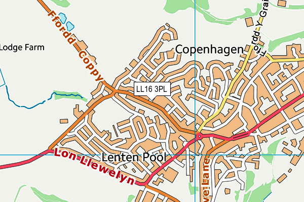 LL16 3PL map - OS VectorMap District (Ordnance Survey)