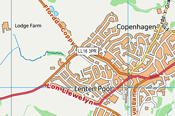 LL16 3PR map - OS VectorMap District (Ordnance Survey)