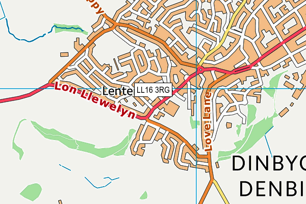 LL16 3RG map - OS VectorMap District (Ordnance Survey)