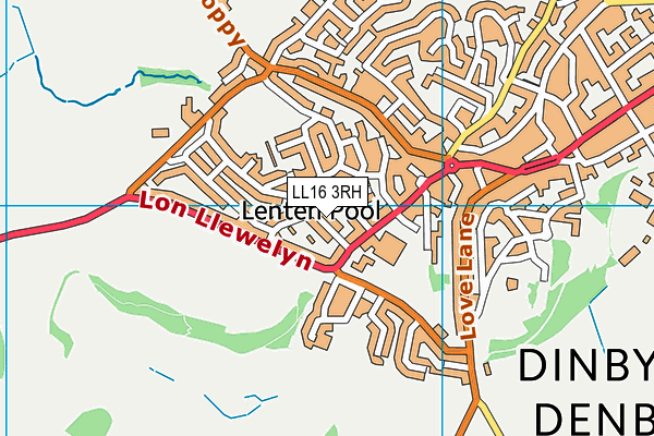 LL16 3RH map - OS VectorMap District (Ordnance Survey)