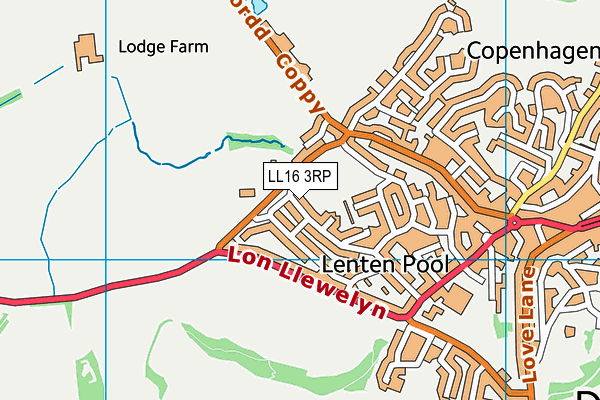 LL16 3RP map - OS VectorMap District (Ordnance Survey)