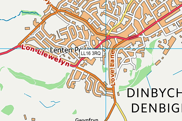 LL16 3RQ map - OS VectorMap District (Ordnance Survey)