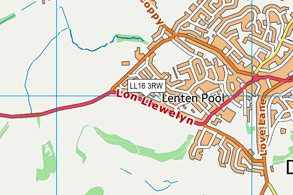 LL16 3RW map - OS VectorMap District (Ordnance Survey)