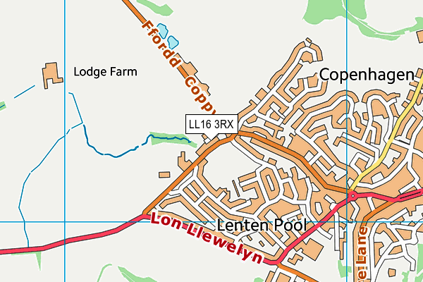 LL16 3RX map - OS VectorMap District (Ordnance Survey)