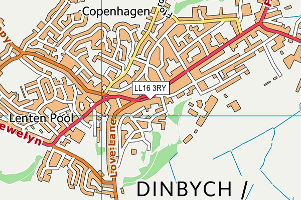 LL16 3RY map - OS VectorMap District (Ordnance Survey)