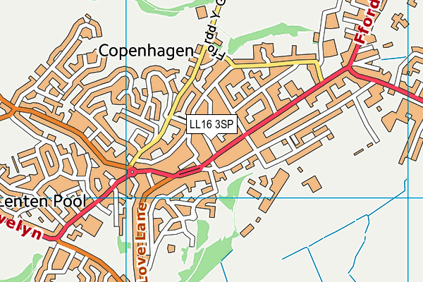 LL16 3SP map - OS VectorMap District (Ordnance Survey)