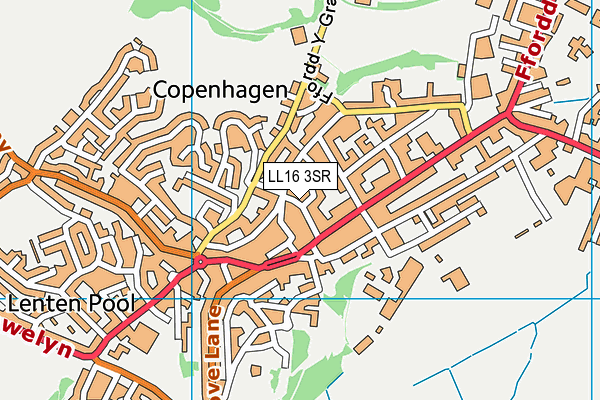 LL16 3SR map - OS VectorMap District (Ordnance Survey)