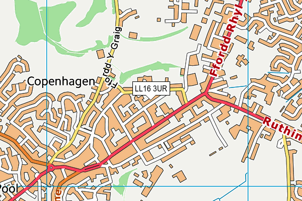 LL16 3UR map - OS VectorMap District (Ordnance Survey)