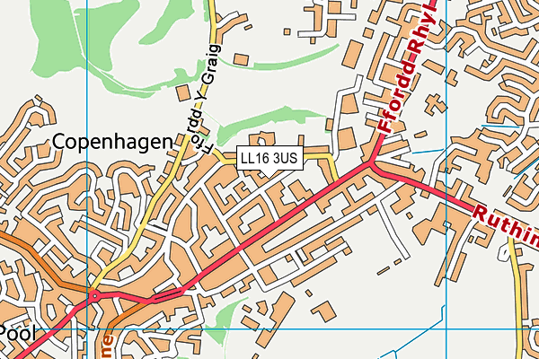 LL16 3US map - OS VectorMap District (Ordnance Survey)