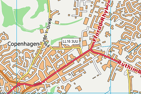 LL16 3UU map - OS VectorMap District (Ordnance Survey)