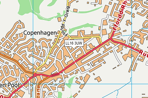 LL16 3UW map - OS VectorMap District (Ordnance Survey)