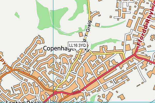 LL16 3YQ map - OS VectorMap District (Ordnance Survey)