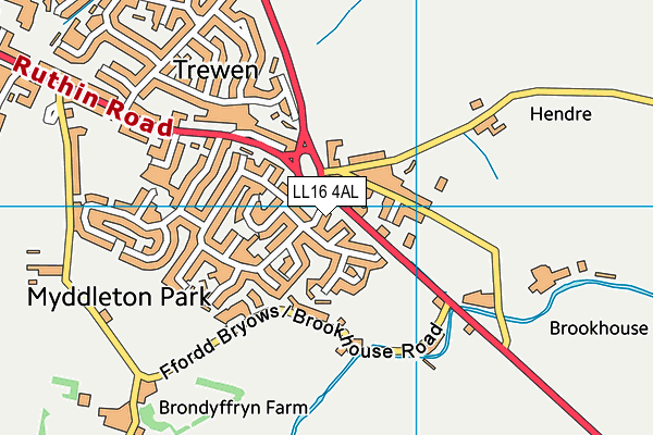 LL16 4AL map - OS VectorMap District (Ordnance Survey)