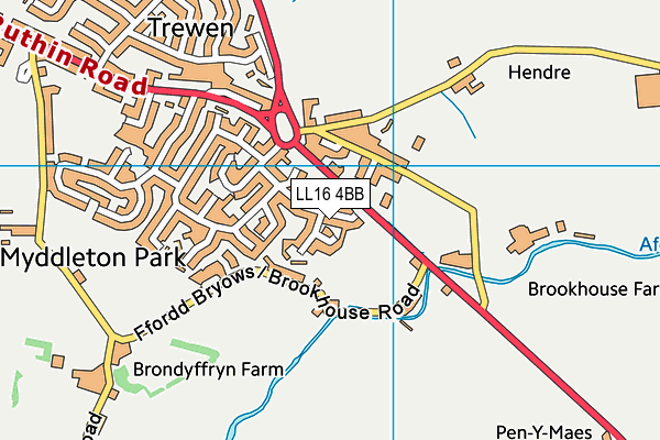 LL16 4BB map - OS VectorMap District (Ordnance Survey)