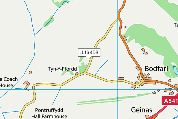 LL16 4DB map - OS VectorMap District (Ordnance Survey)