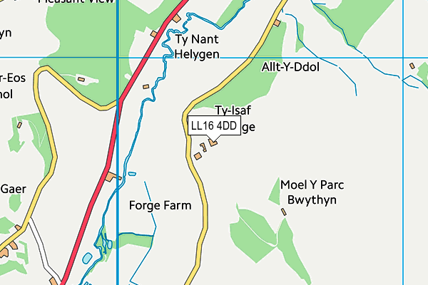 LL16 4DD map - OS VectorMap District (Ordnance Survey)