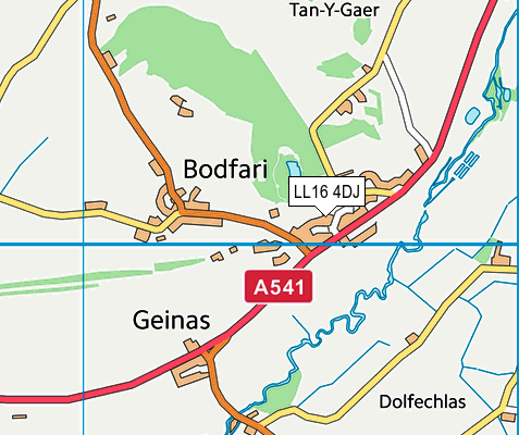 LL16 4DJ map - OS VectorMap District (Ordnance Survey)