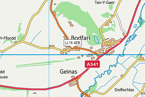 LL16 4EB map - OS VectorMap District (Ordnance Survey)