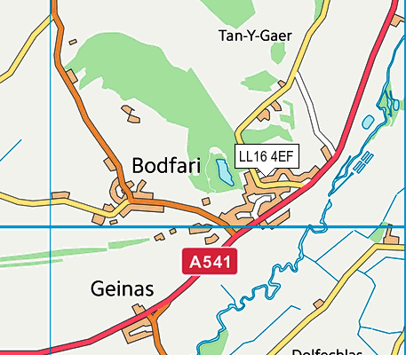 LL16 4EF map - OS VectorMap District (Ordnance Survey)