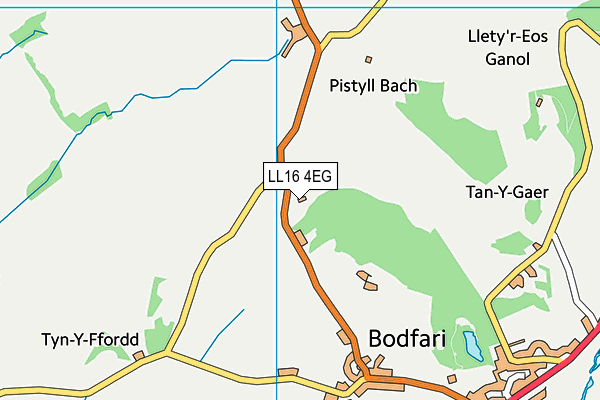 LL16 4EG map - OS VectorMap District (Ordnance Survey)