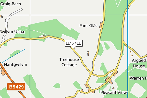 LL16 4EL map - OS VectorMap District (Ordnance Survey)