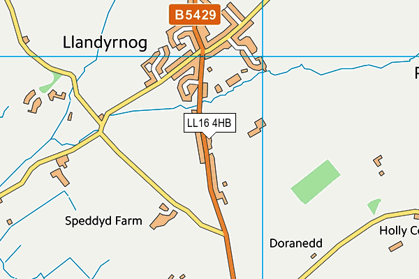 LL16 4HB map - OS VectorMap District (Ordnance Survey)