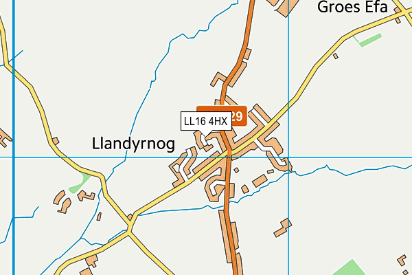 LL16 4HX map - OS VectorMap District (Ordnance Survey)