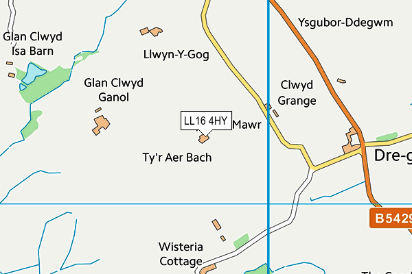 LL16 4HY map - OS VectorMap District (Ordnance Survey)