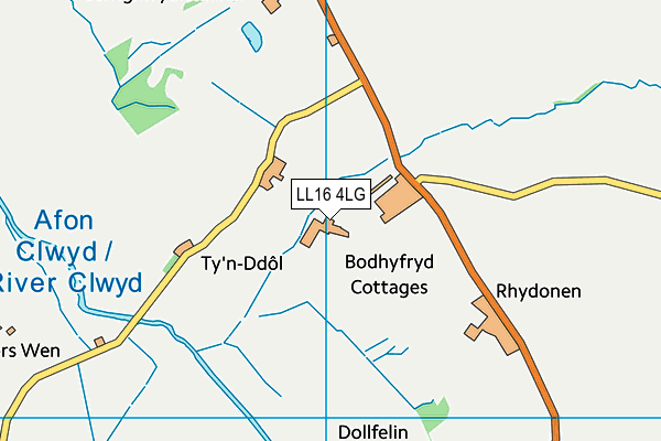 LL16 4LG map - OS VectorMap District (Ordnance Survey)