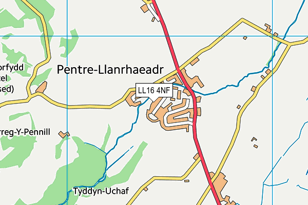 LL16 4NF map - OS VectorMap District (Ordnance Survey)
