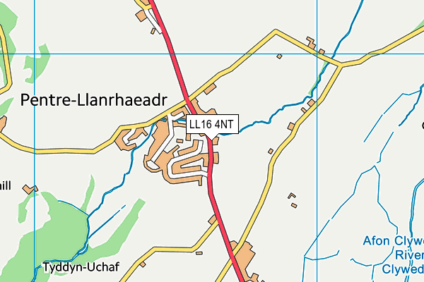 LL16 4NT map - OS VectorMap District (Ordnance Survey)