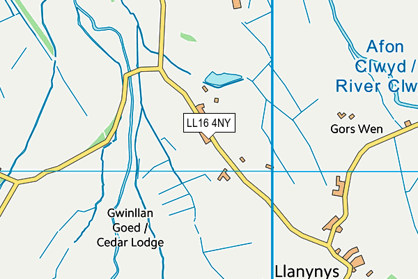 LL16 4NY map - OS VectorMap District (Ordnance Survey)