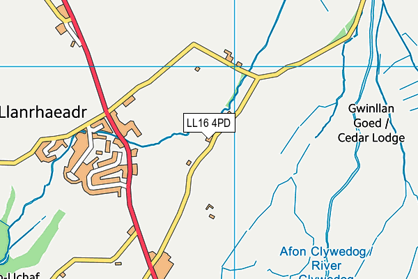 LL16 4PD map - OS VectorMap District (Ordnance Survey)