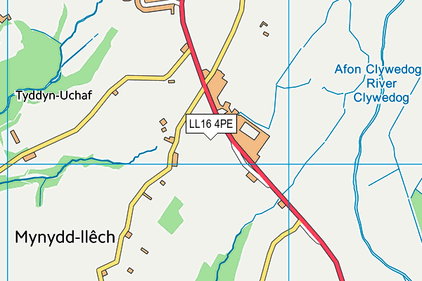 LL16 4PE map - OS VectorMap District (Ordnance Survey)