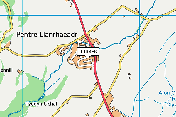 LL16 4PR map - OS VectorMap District (Ordnance Survey)
