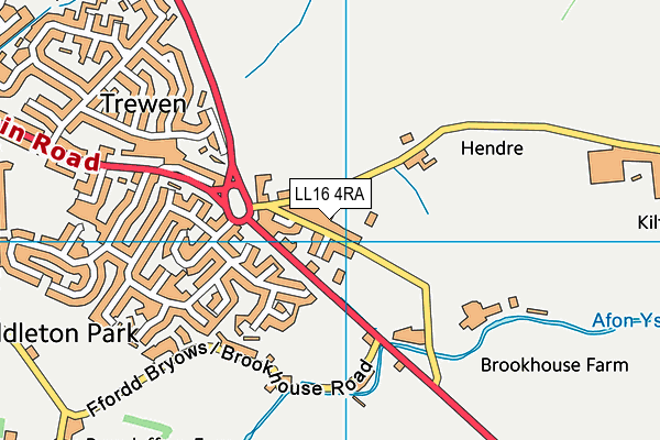 LL16 4RA map - OS VectorMap District (Ordnance Survey)