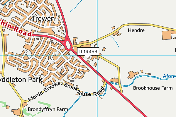 LL16 4RB map - OS VectorMap District (Ordnance Survey)